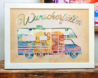 Wish-fulfilling cash gift motorhome holiday gift idea camper travel caravan retirement birthday
