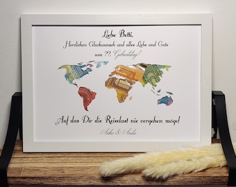 Regalo de cumpleaños número 18, regalo en efectivo personalizado, regalo de recuerdo para niña o niño que llega a la mayoría de edad, con marco de fotos con nombre, idea de regalo DIY