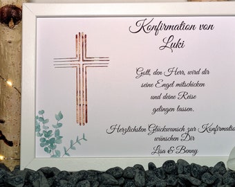 Personalized money gift for confirmation, personalized gift for boys and girls, fish-themed confirmation gift