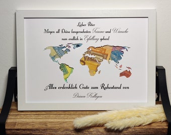 Retirement gift personalized cash gift pension farewell souvenir gift with name picture frame DIY gift idea retirement