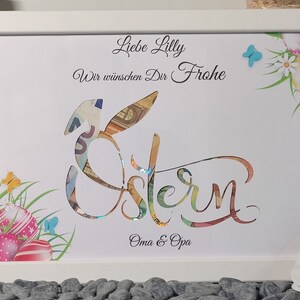 Regalo di Pasqua regalo personalizzato in contanti nido di Pasqua ragazza ragazzo souvenir regalo con nome cornice per foto idea regalo fai da te uovo di Pasqua