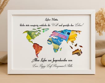 Personalized money gift confirmation card girl boy gift idea memory 2025 personalized