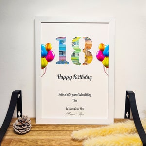 Regalo di compleanno personalizzato per il 18° compleanno, regalo in contanti per il raggiungimento della maggiore età, souvenir per ragazze e ragazzi, con cornice per foto con nome, idea regalo fai da te