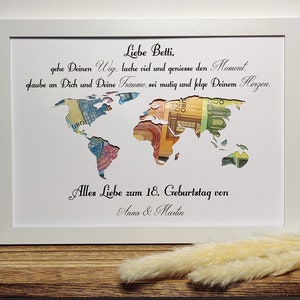 Regalo di compleanno personalizzato per il 18° compleanno, regalo in contanti per il raggiungimento della maggiore età, souvenir per ragazze e ragazzi, con cornice per foto con nome, idea regalo fai da te