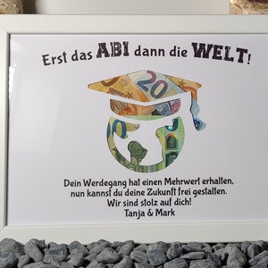 Abitur Geschenk mit Plexiglas und Widmung – Geldkarte 2025 für Jugendliche mit emotionalem Spruch