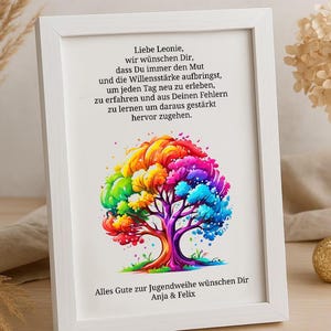 Regalo de dedicación juvenil, regalo personalizado, dedicación juvenil, niña, niño, recuerdo, regalo con nombre, marco de fotos, idea de regalo DIY