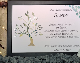 Personalized money gift for confirmation, personalized gift for boys and girls, fish-themed confirmation gift