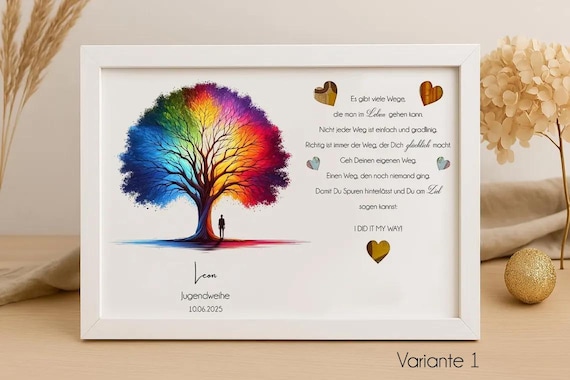 Jugendweihe Geschenk personalisiert Geldgeschenk Jugendweihe Mädchen Junge Erinnerungsgeschenk mit Namen Bilderrahmen DIY Geschenkidee