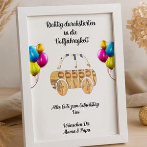 18e verjaardag cadeau gepersonaliseerd geld cadeau coming of age meisje jongen souvenir cadeau met naam fotolijst DIY cadeau idee