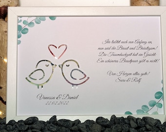 Personalized money gifts for weddings, gift with money for the bride and groom, personalized wedding gifts, gifts for weddings, money