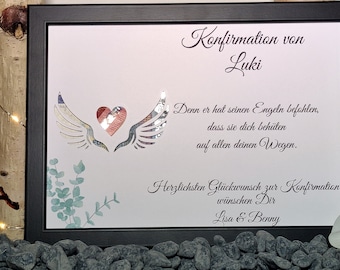 Personalized money gift for confirmation, personalized gift for boys and girls, fish-themed confirmation gift