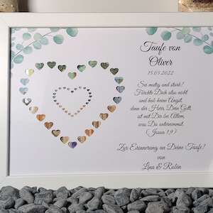 Taufgeschenk personalisiert Geldgeschenk Taufe Junge Mädchen Geschenkidee mit Namen Bilderrahmen Taufe DIY Erinnerungsgeschenk individuell