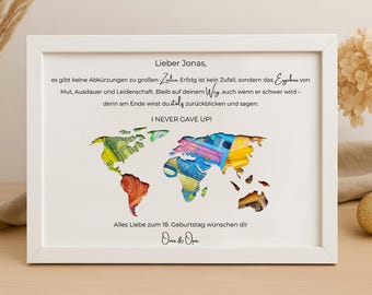 Regalo de cumpleaños número 18, regalo en efectivo personalizado, regalo de recuerdo para niña o niño que llega a la mayoría de edad, con marco de fotos con nombre, idea de regalo DIY