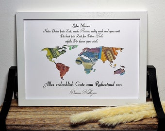 Retirement gift personalized cash gift pension farewell souvenir gift with name picture frame DIY gift idea retirement