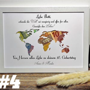 18e verjaardag cadeau gepersonaliseerd geld cadeau coming of age meisje jongen souvenir cadeau met naam fotolijst DIY cadeau idee