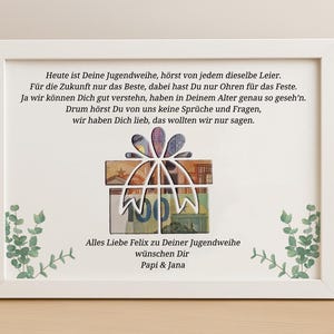 Jugendweihe Geschenk personalisiert Geldgeschenk Jugendweihe Mädchen Junge Erinnerungsgeschenk mit Namen Bilderrahmen DIY Geschenkidee
