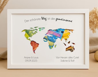 Money gift for wedding personalized gift with money for bride and groom wedding gift picture frame gift idea wedding love