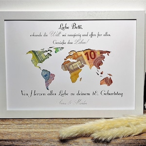 18 Geburtstag Geschenk personalisiert Geldgeschenk Volljährigkeit Mädchen Junge Erinnerungsgeschenk mit Namen Bilderrahmen DIY Geschenkidee