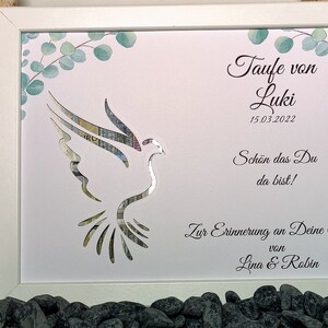 Taufgeschenk personalisiert Geldgeschenk Taufe Junge Mädchen Geschenkidee mit Namen Bilderrahmen Taufe DIY Erinnerungsgeschenk individuell