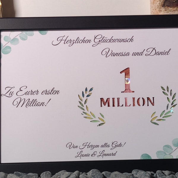 wedding money gift | Money gift wedding Personalized gift with name & date Wedding gift Money optional with gold finish