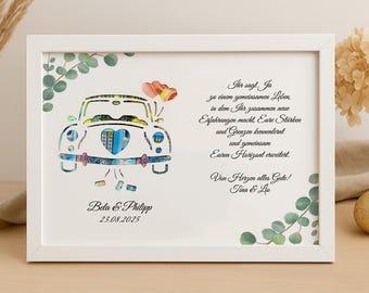 Personalized money gifts for weddings Gift with money for the bride and groom Wedding gift personalized Gifts wedding with motif