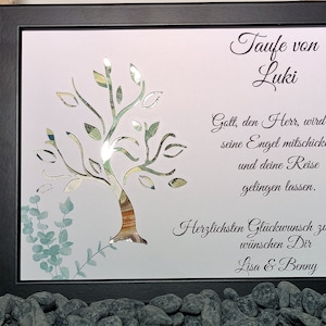 Taufgeschenk personalisiert Geldgeschenk Taufe Junge Mädchen Geschenkidee mit Namen Bilderrahmen Taufe DIY Erinnerungsgeschenk individuell