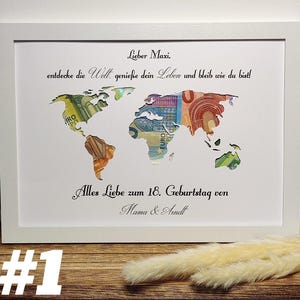 18e verjaardag cadeau gepersonaliseerd geld cadeau coming of age meisje jongen souvenir cadeau met naam fotolijst DIY cadeau idee