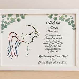 Personalisiertes Taufgeschenk mit Namen – Geldgeschenk zur Taufe für Junge & Mädchen im Bilderrahmen
