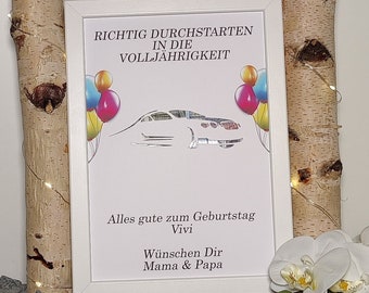 Regalo de cumpleaños número 18, regalo en efectivo personalizado, regalo de recuerdo para niña o niño que llega a la mayoría de edad, con marco de fotos con nombre, idea de regalo DIY