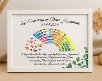Regalo de consagración juvenil, regalo en efectivo personalizado, regalo de recuerdo para niña y niño, regalo de consagración juvenil con marco de fotos con nombre, idea de regalo DIY