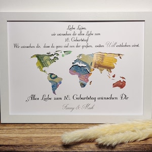 Regalo di compleanno personalizzato per il 18° compleanno, regalo in contanti per il raggiungimento della maggiore età, souvenir per ragazze e ragazzi, con cornice per foto con nome, idea regalo fai da te
