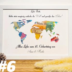 18 Geburtstag Geschenk personalisiert Geldgeschenk Volljährigkeit Mädchen Junge Erinnerungsgeschenk mit Namen Bilderrahmen DIY Geschenkidee