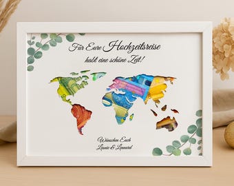 Personalized money gifts for weddings Gift with money for the bride and groom Wedding gift personalized with date