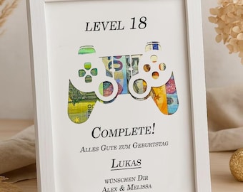 18th birthday gift personalized cash gift coming of age girl boy souvenir gift with name picture frame DIY gift idea