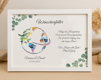 Cadeau d'argent mariage personnalisé idée cadeau marié et mariée avec nom carte de mariage argent personnellement avec texte souhaité possible
