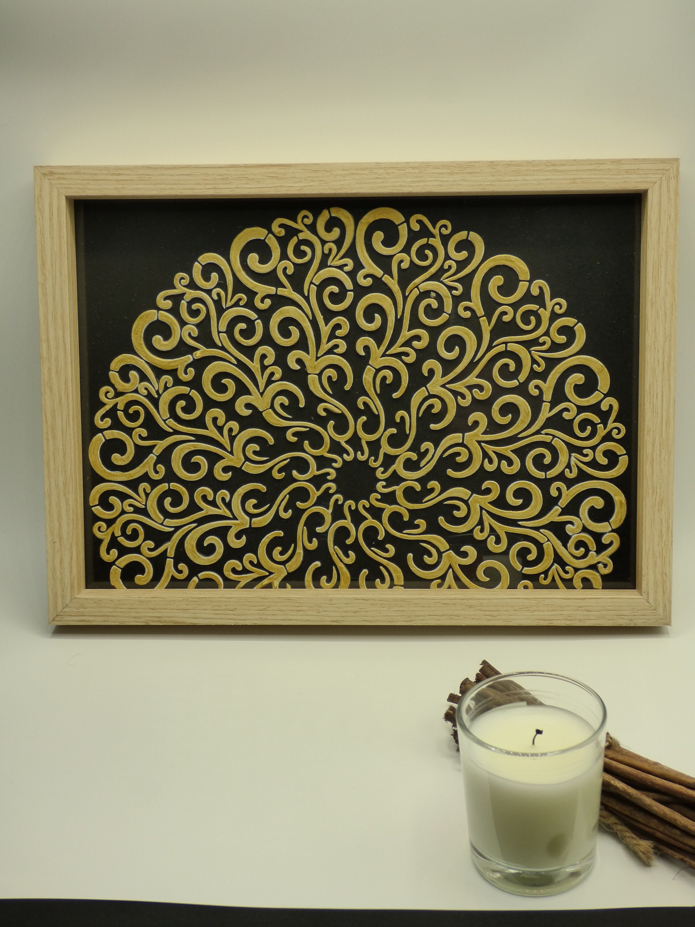 Mandala Relief sur Cadre