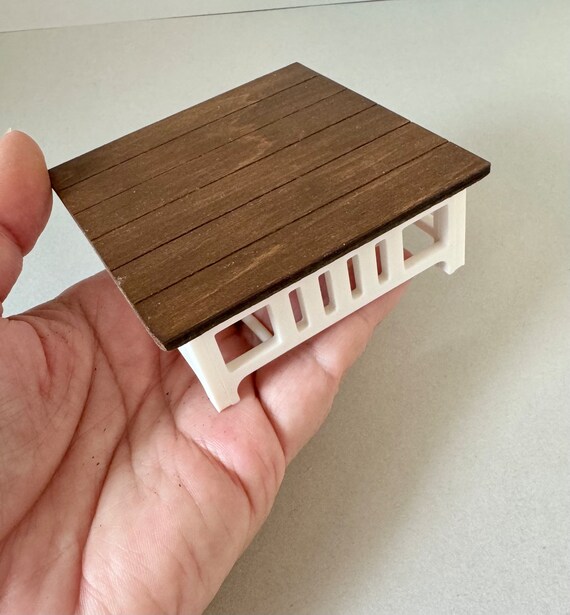 Dollhouse Coffee Table, Wood Square Coffee Table in White or Black, 1:12 Scale