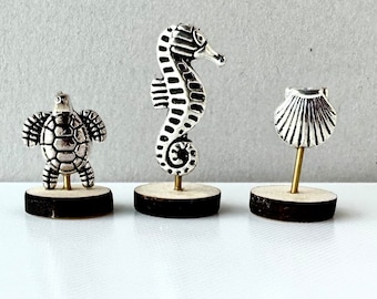Dollhouse Decor, Sealife Statues, Coastal Sculptures, 1:12 Scale