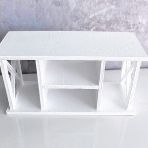 DollhouseTV Stand, White Living Room Furniture, 1:12 Scale