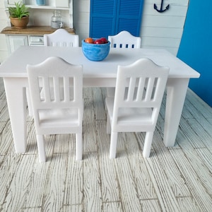 Dollhouse Table and Chairs, Dining Room or Kitchen Furniture