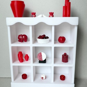 Dollhouse Bookcase, Miniature Shelves, Small Curio, multiple colors, 1:12 Scale