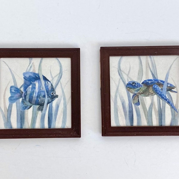 Dollhouse Framed Wall Art, Set of Two Sealife Prints
