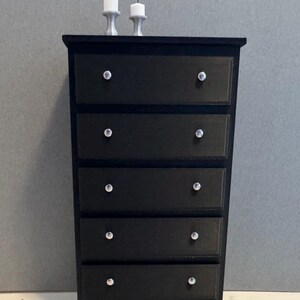 Dollhouse Bedroom Furniture, Tall Dresser, Chest of Drawers, Choice of Colors, 1:12 Scale image 5