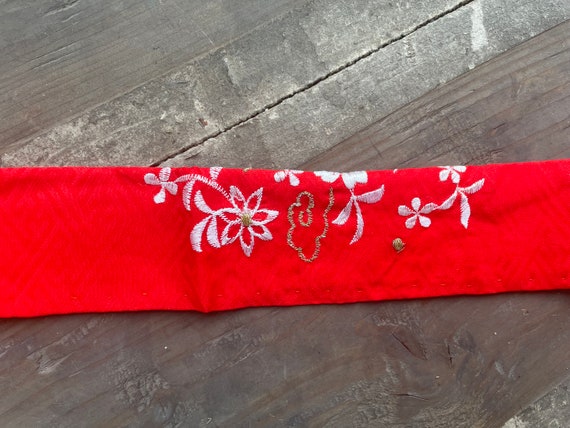 Vintage Japanese Handmade Red Tasuki Belt - Gem