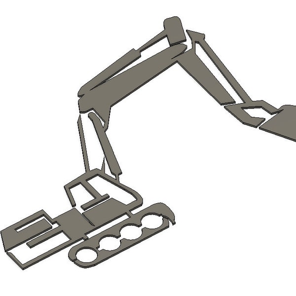 Découpe DXF pour pelle : fichier de silhouette industrielle à monter soi-même pour machines CNC