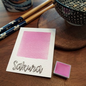 Sakura Aquarelle artisanale a base de pigments naturel français couleur temporaire image 1