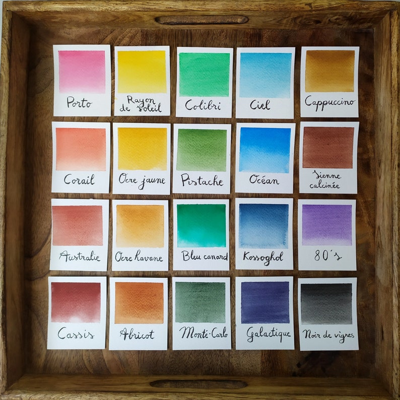 Palette au choix: 14 Aquarelles artisanale a base de pigments fabriqués en France image 3