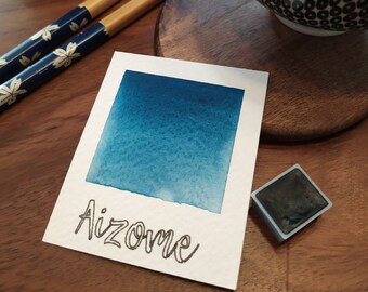 Aizome Aquarelle artisanale a base de pigments naturels français