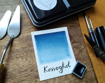 Bleu Kossoghol Aquarelle artisanale a base de pigments fabriqués en france