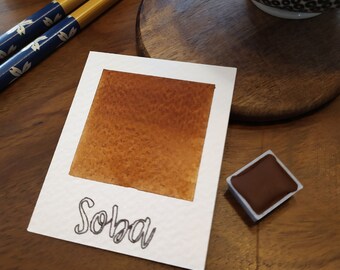 Soba Aquarelle artisanale a base de pigments fabriqués en France (couleur temporaire)